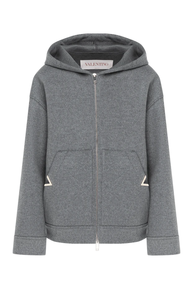 Valentino women's wool gray jacket with hood 185206 - photo 1