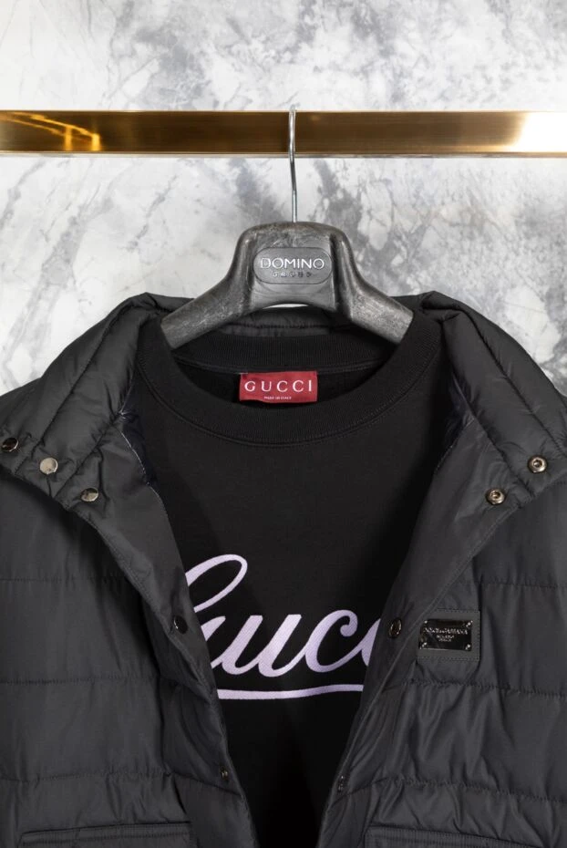 Мужской свитшот черный с логотипом из хлопка - фото 2