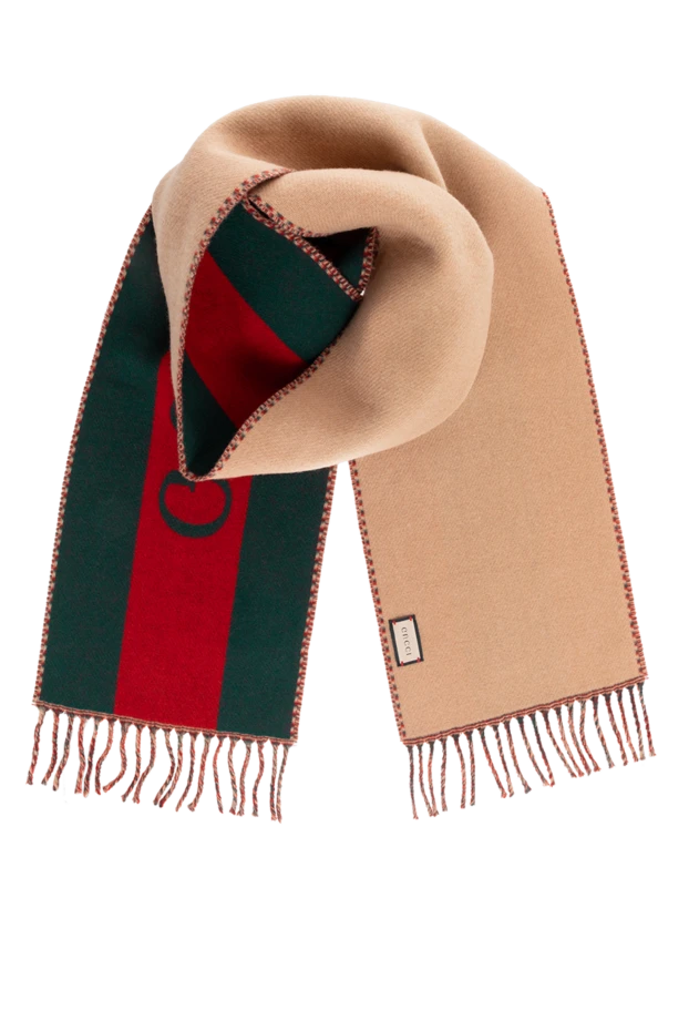 Gucci men's beige wool scarf 185215 - photo 1