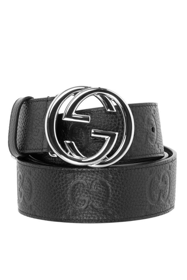 Gucci wide black leather strap with logo buckle 185218 - photo 1