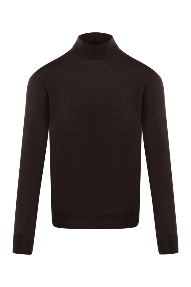 Cesare di Napoli long sleeve jumper for men, brown, wool 185249 - photo 1