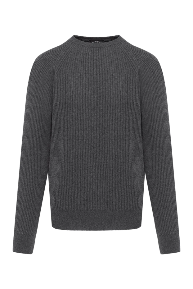 Cesare di Napoli long sleeve jumper for men, gray ribbed 185262 - photo 1