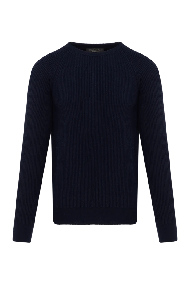 Cesare di Napoli men's blue ribbed long sleeve jumper 185263 - photo 1