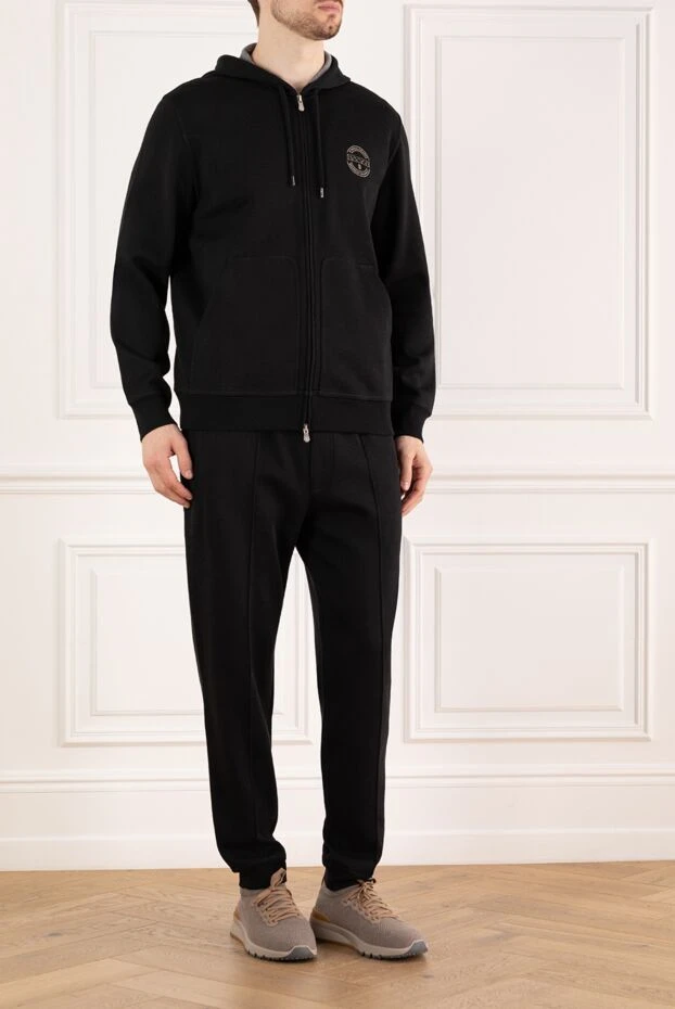 Brunello Cucinelli чорний спортивний костюм з капюшоном та логотипом 185266 - фото 3