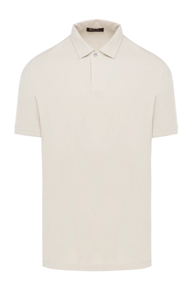 Men's gray cotton and silk polo