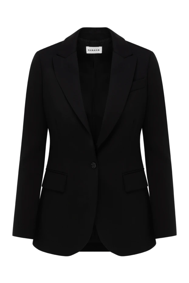 Women's black wool jacket with one button