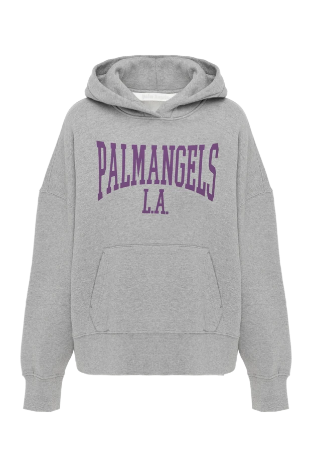 Palm Angels gray women's hoodie melange with logo 185287 - photo 1