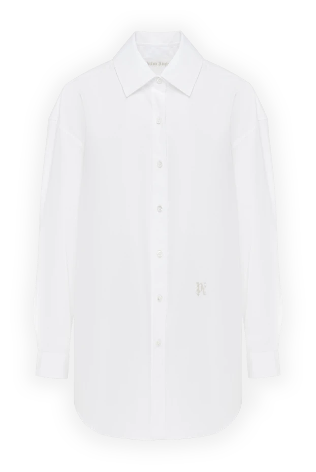 Women's white cotton shirt with logo