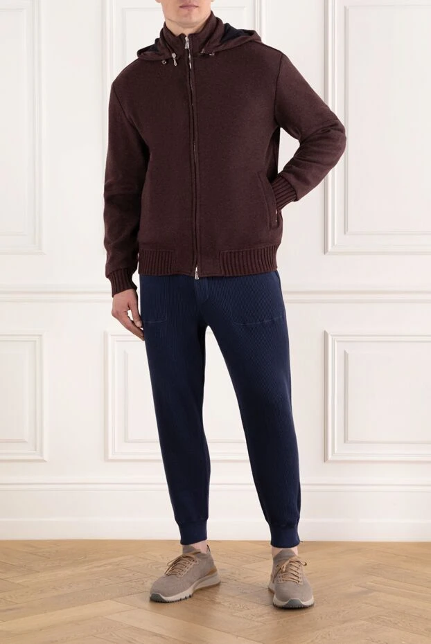 Enrico Mandelli cashmere jacket with hood and zipper in burgundy color 185323 - photo 2
