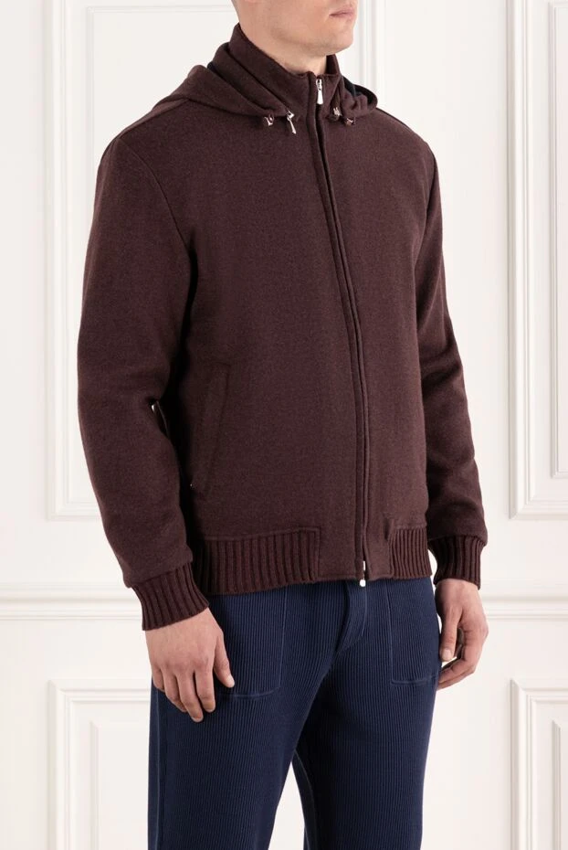 Enrico Mandelli cashmere jacket with hood and zipper in burgundy color 185323 - photo 3