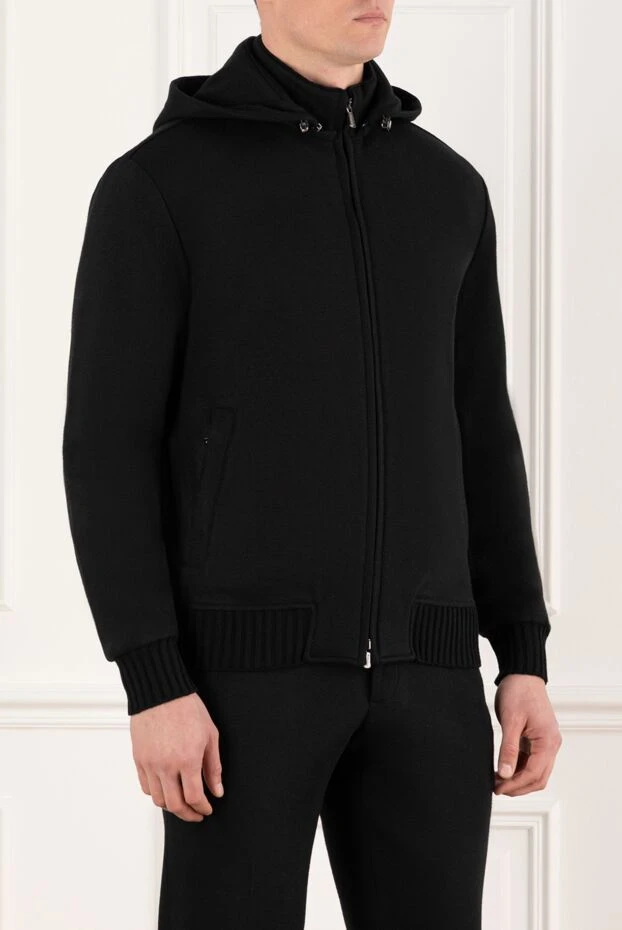 Enrico Mandelli men's blue cashmere sweatshirt with hood 185328 - photo 3