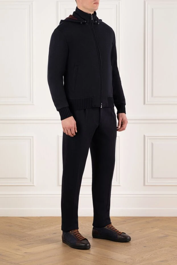 Enrico Mandelli warm walking suit made of cashmere, men's blue 185333 - photo 3