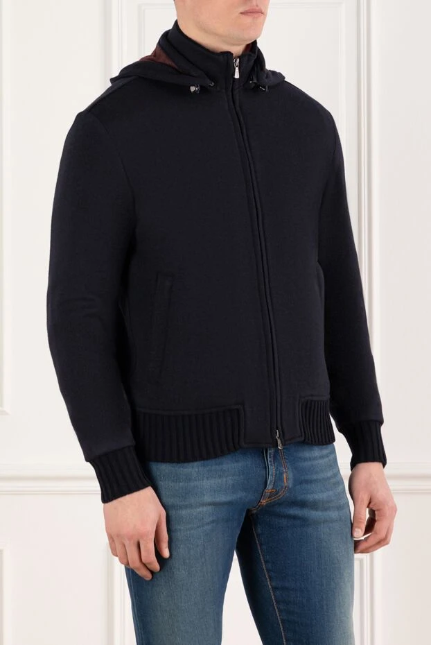Enrico Mandelli men's blue sports jacket with hood 185334 - photo 3