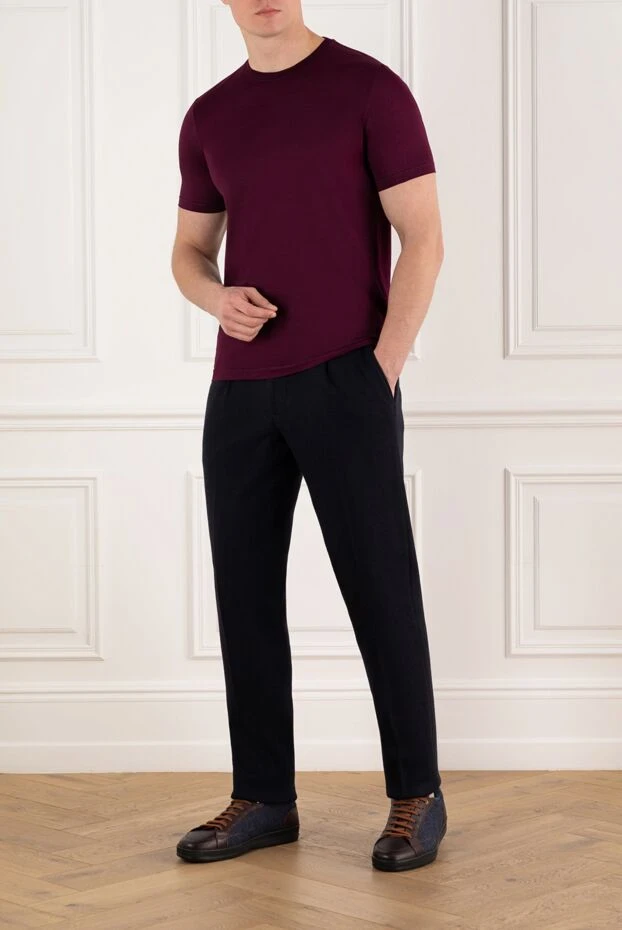 Cesare di Napoli men's burgundy cotton t-shirt 197034 - photo 2