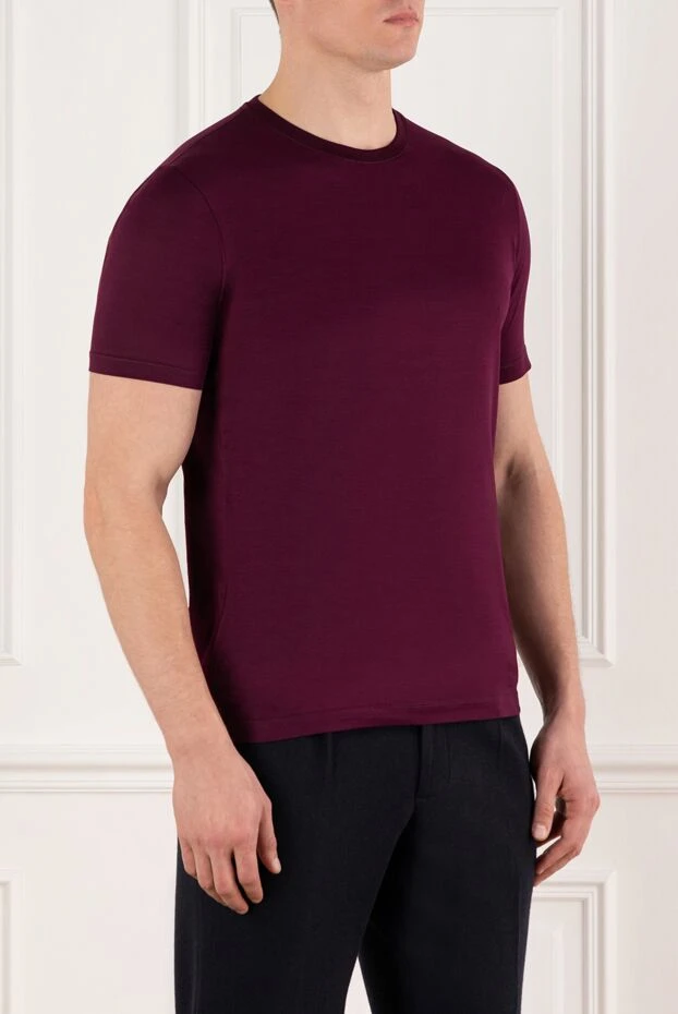 Cesare di Napoli men's burgundy cotton t-shirt 197034 - photo 3