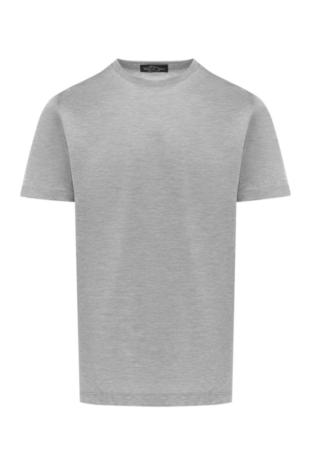 Cesare di Napoli cotton t-shirt for men, melange gray 185347 - photo 1