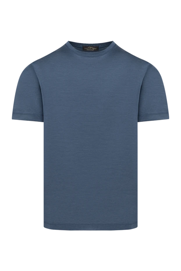 Cesare di Napoli men's blue melange cotton t-shirt 185353 - photo 1