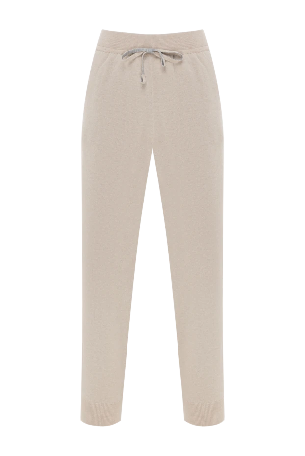 Men's knitted cashmere trousers, beige