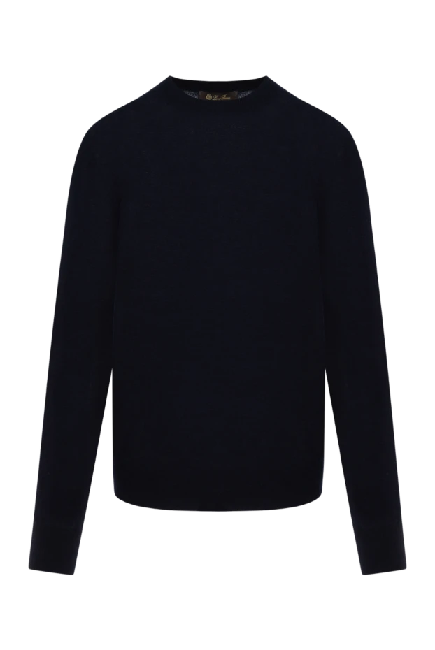 Men's blue jumper made of cashmere and silk