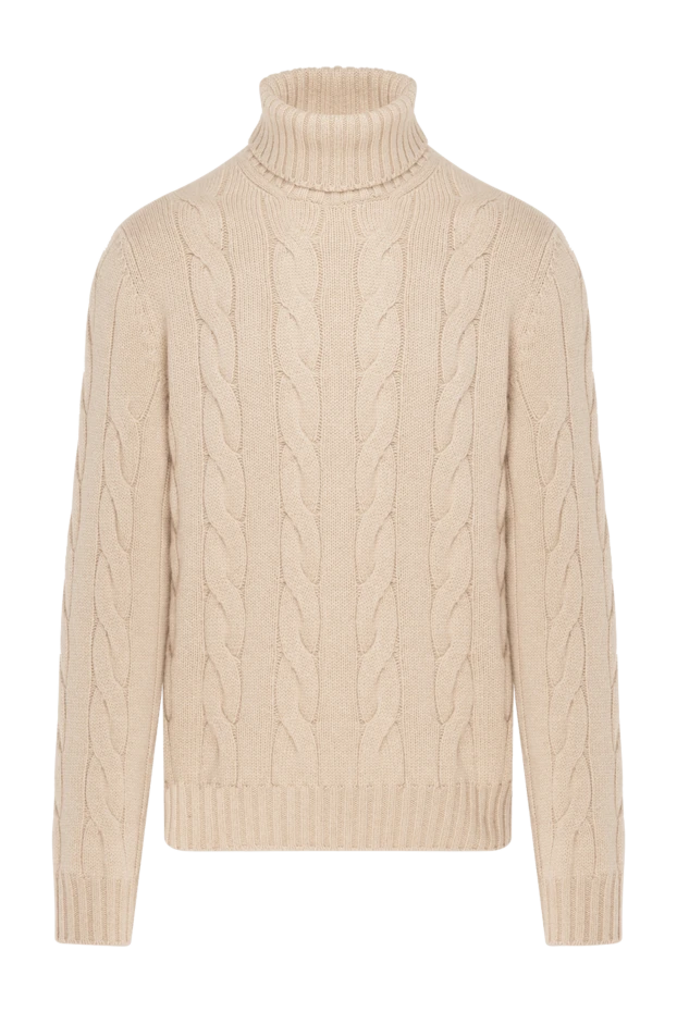 Men's knitted cashmere jumper, beige