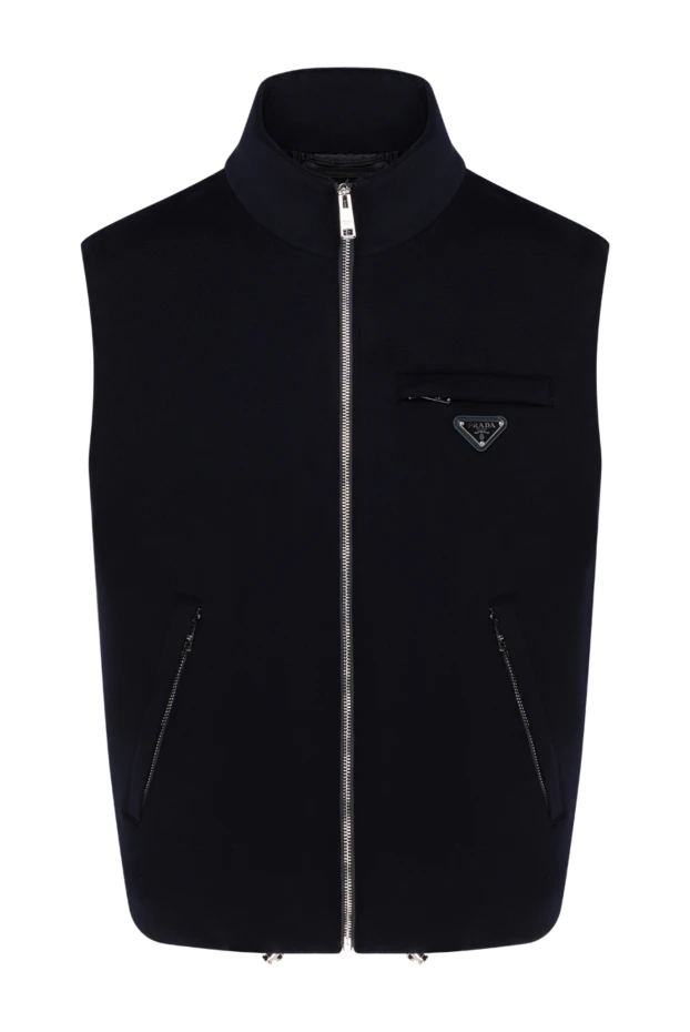 Prada men's blue vest with zipper and pocket 185375 - photo 1