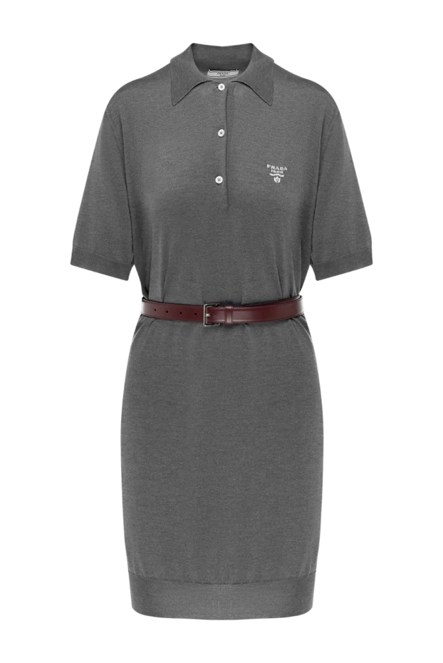 Prada gray knitted silk mini polo dress 185379 - photo 1