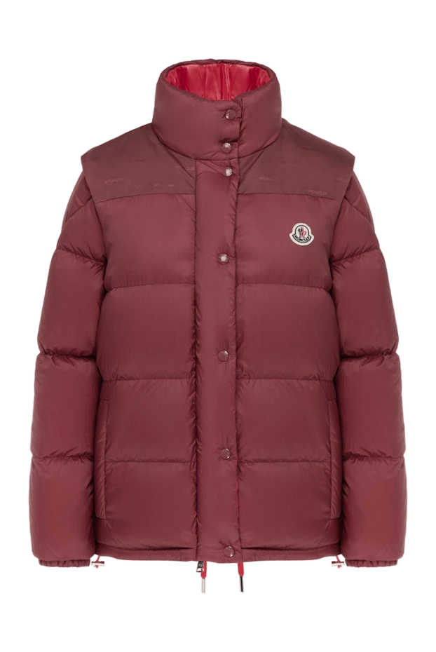 Moncler куртка жіноча бордова з логотипом 185398 - фото 1