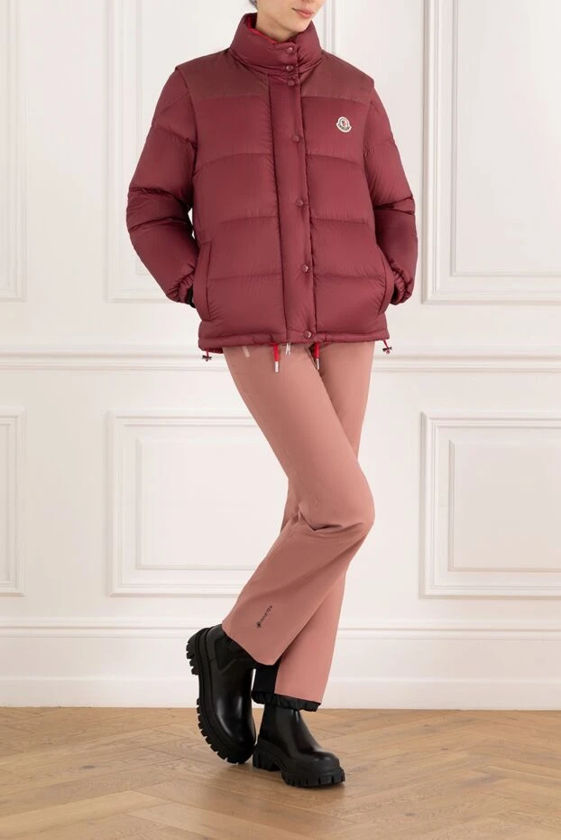 Moncler women's burgundy jacket with logo 185398 - photo 2