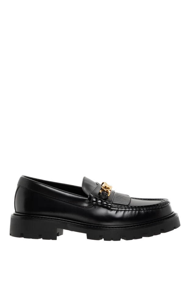 Margaret leather loafers with Triomphe chain for women black