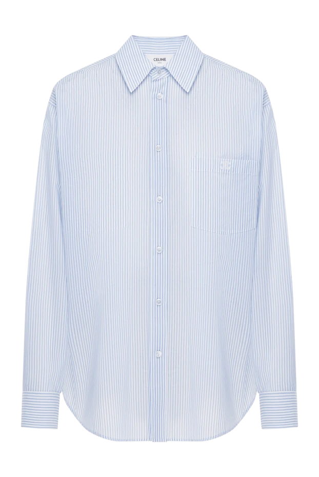 Celine women's blue striped cotton shirt 185417 - photo 1