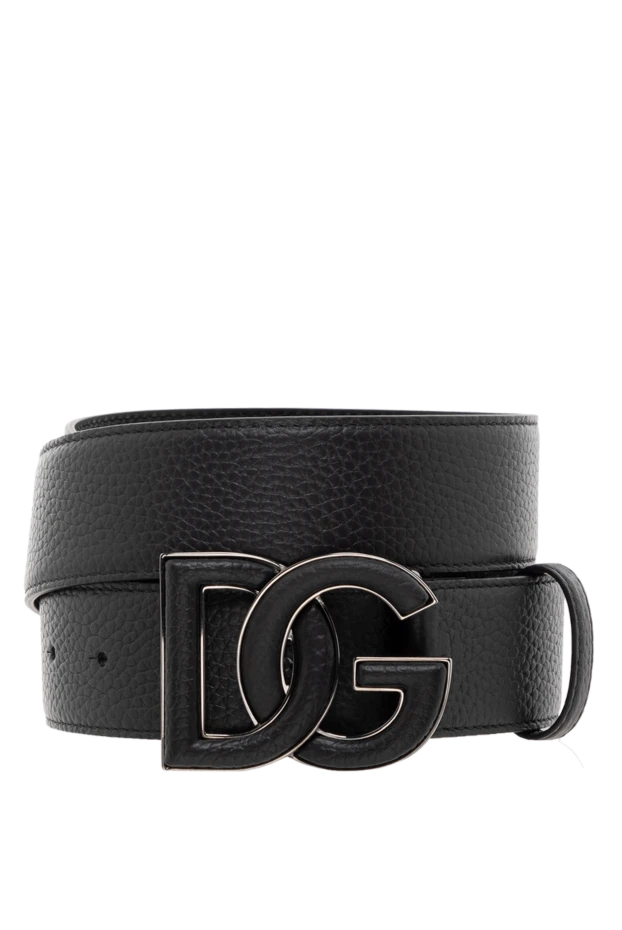 Dolce & Gabbana black men's deer-embossed calfskin belt 185438 - photo 1