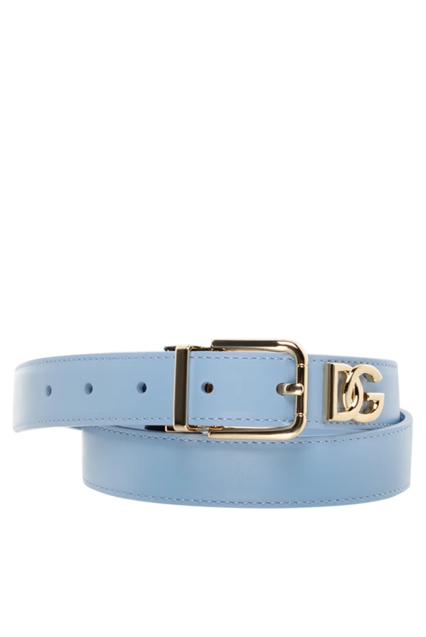 Dolce & Gabbana women's blue narrow belt made of genuine leather 185439 - photo 1