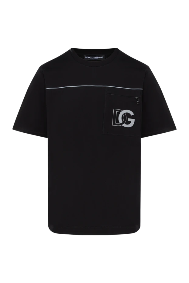 Dolce & Gabbana men's black cotton t-shirt with pocket 185443 - photo 1