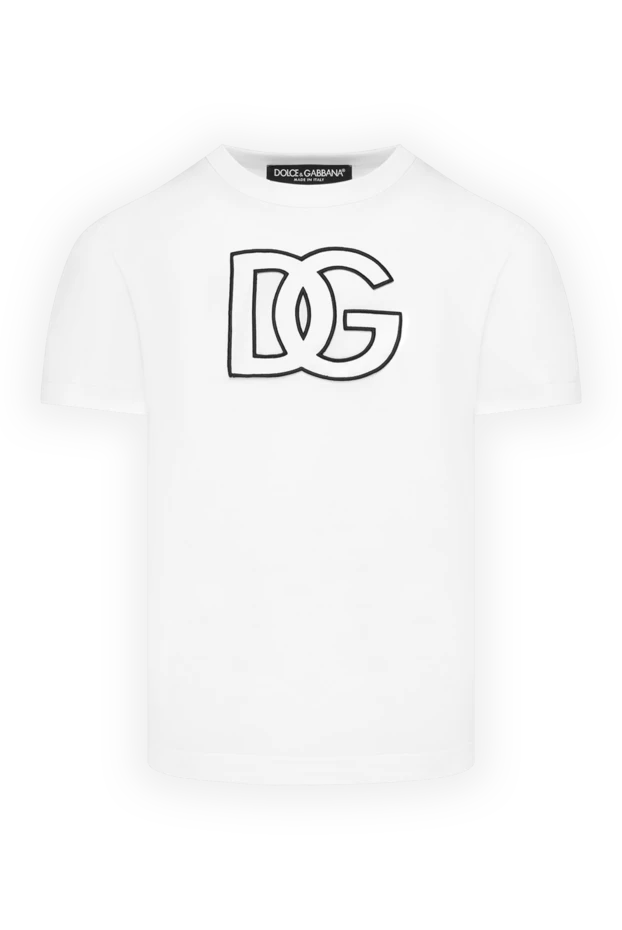 Dolce & Gabbana men's white cotton t-shirt with logo 185446 - photo 1