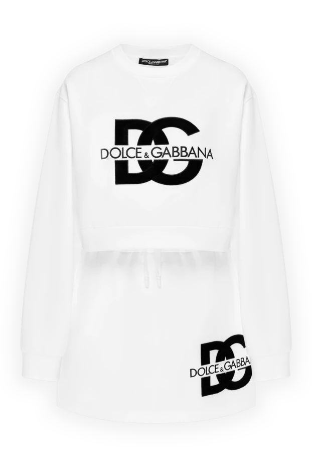 Dolce & Gabbana костюм с юбкой с нашивкой логотипа dg белый 185448 - фото 1