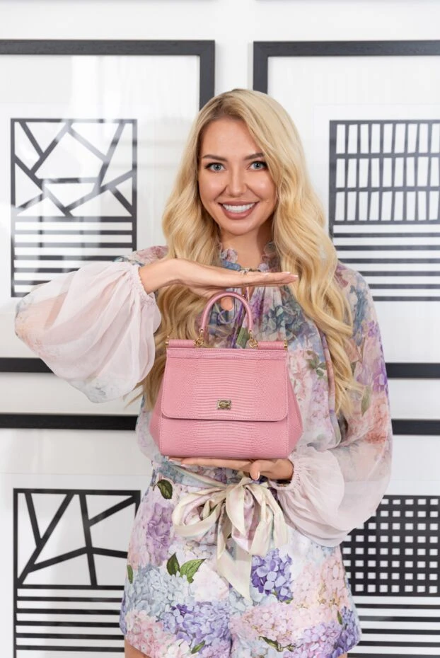 Dolce & Gabbana розовая сумка sicily среднего размера женская 185505 - фото 3