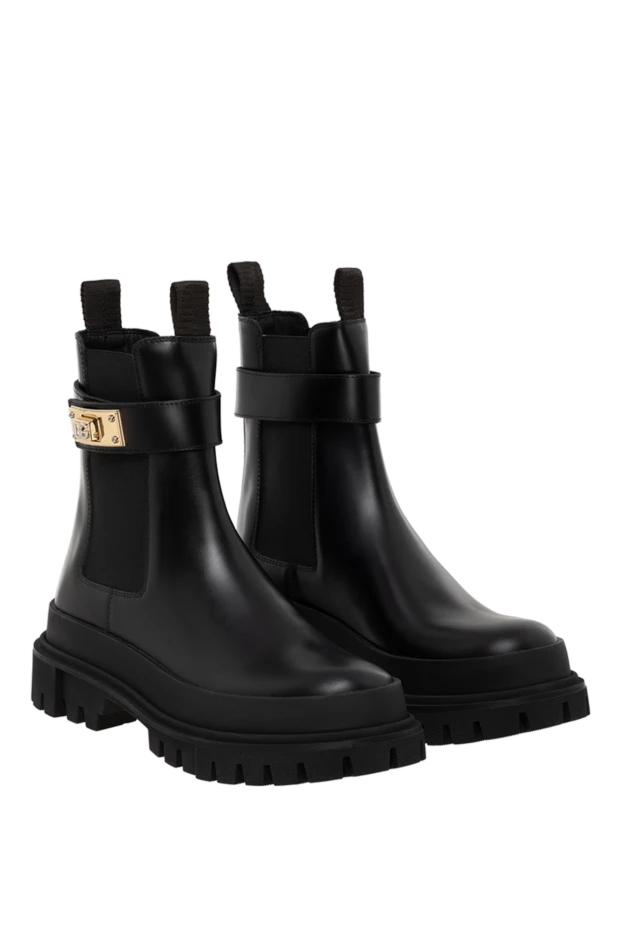 Dolce & Gabbana woman black leather and polyacrylic ankle boots for women 176265 - photo 3