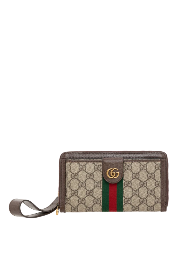 Gucci чоловіча сумка-клатч ophidia gg коричнева 185520 - фото 1