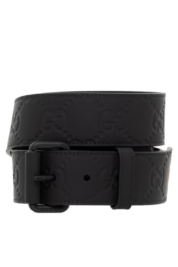 Gucci wide belt with embossed black men's 185523 - photo 1