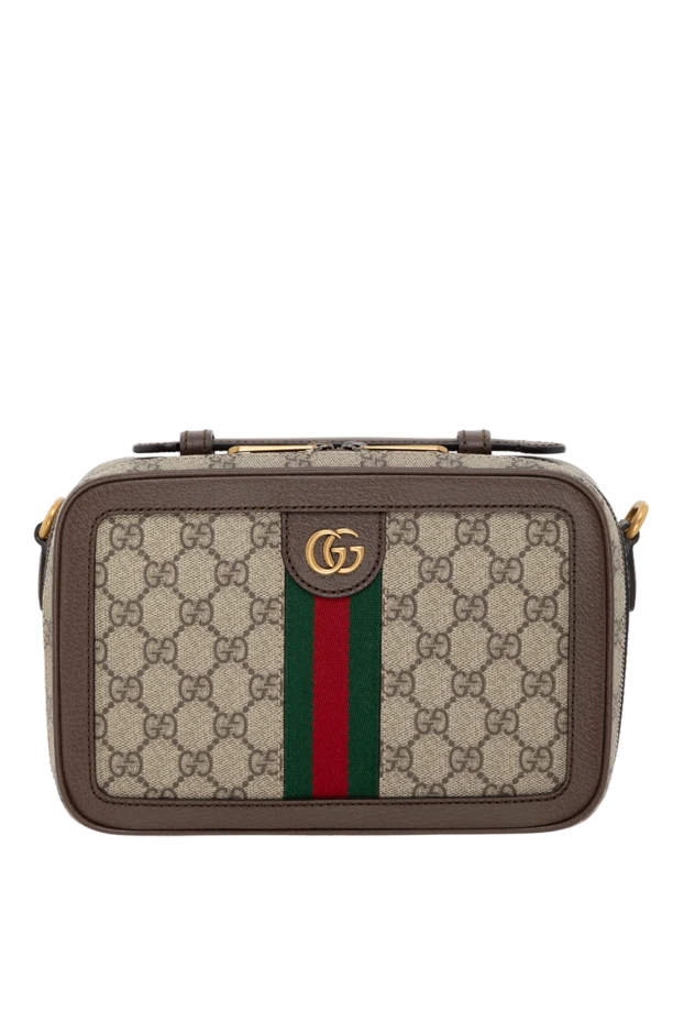 Gucci маленькая сумка через плечо ophidia с лентой web мужская бежевая 185527 - фото 1