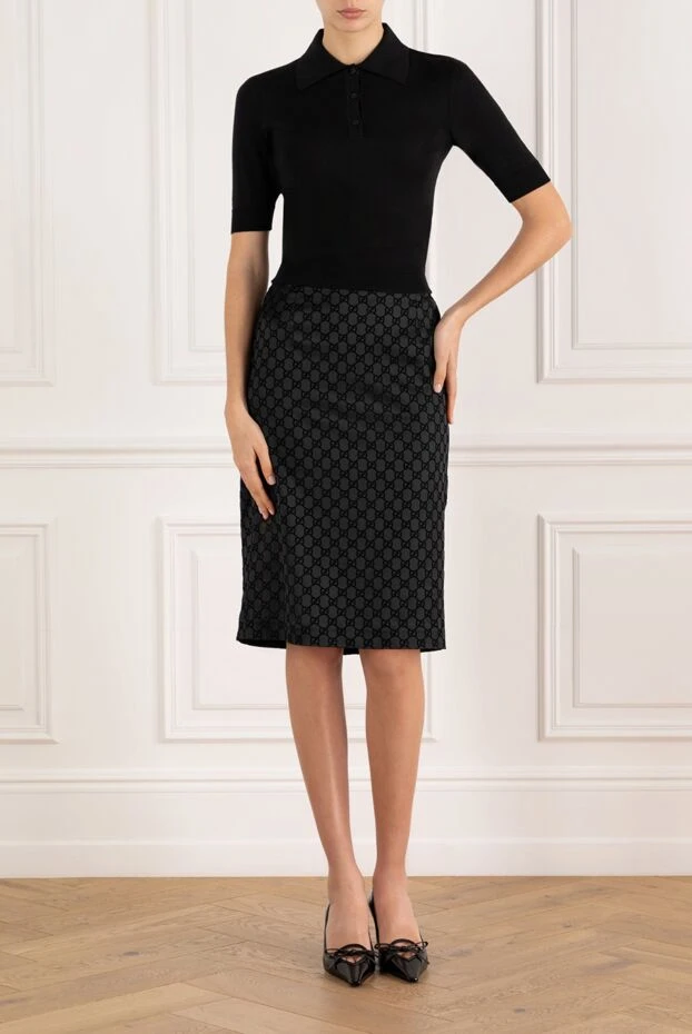 Gucci textile skirt with gg pattern black 185529 - photo 2