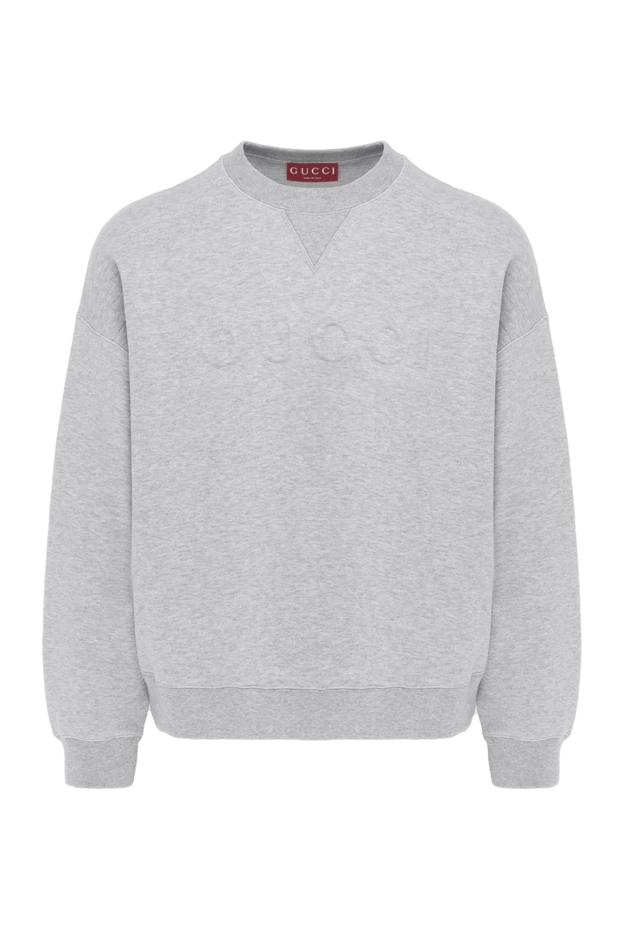 Gucci men's gray sweatshirt with logo 185536 - photo 1