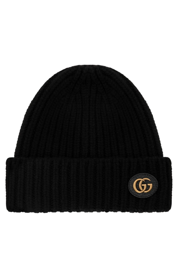 Gucci women's black knitted hat made of wool and cashmere 185540 - photo 1