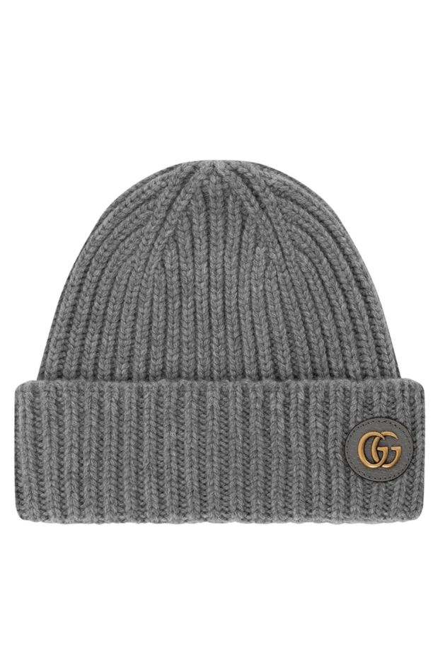 Gucci gray knitted hat for women made of wool and cashmere 185541 - photo 1