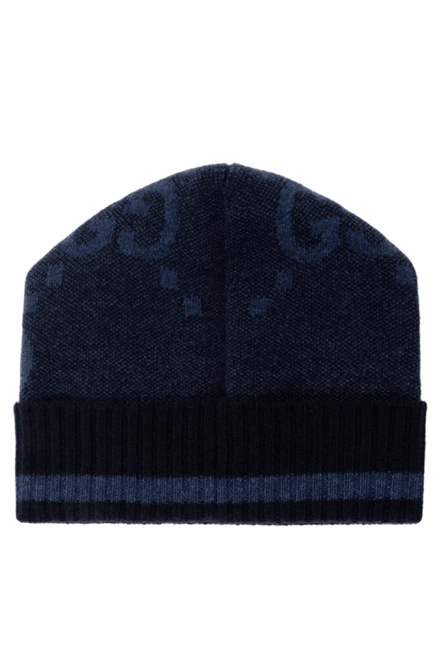 Gucci man men's woolen blue hat with embroidery 185216 - photo 3