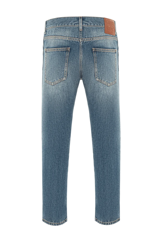 Gucci сині джинси з ефектом потертостей та натуральною посадкою 185544 - фото 2