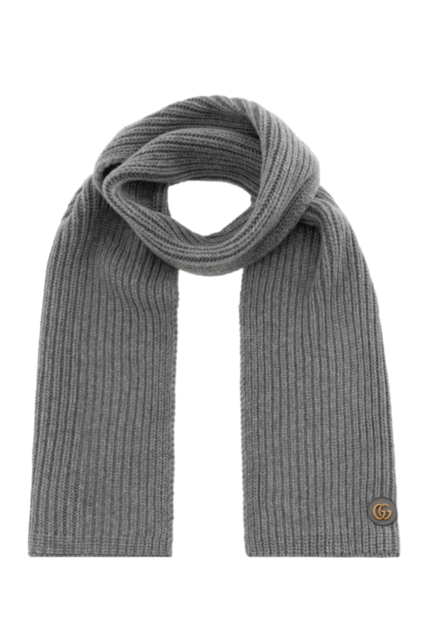 Gucci women's gray ribbed scarf with logo 185547 - photo 1