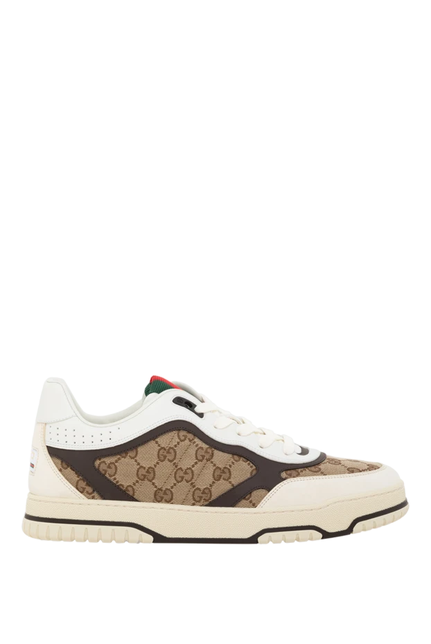 Gucci men's gucci re-web sneakers beige leather 185553 - photo 1