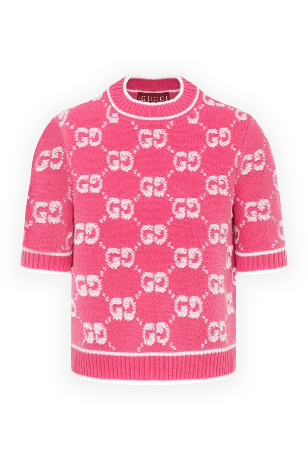 Gucci pink women's woolen jumper with logo 185565 - photo 1