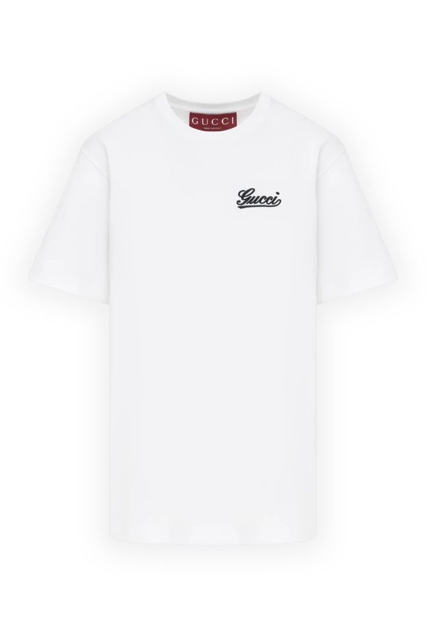 White cotton T-shirt with logo for women